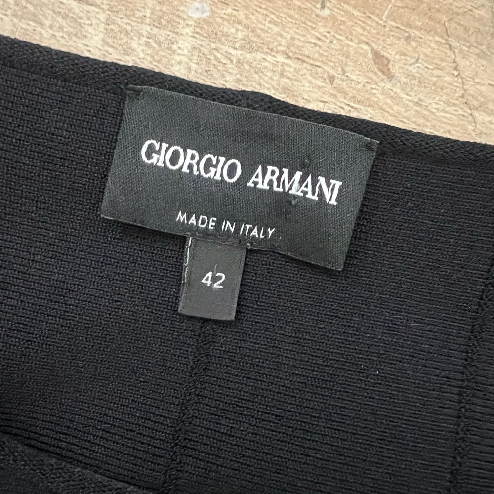 Giorgio Armani Black Long Sleeve Fit and Flare Knit Dress US size 6 M IT 42 - Picture 7 of 10